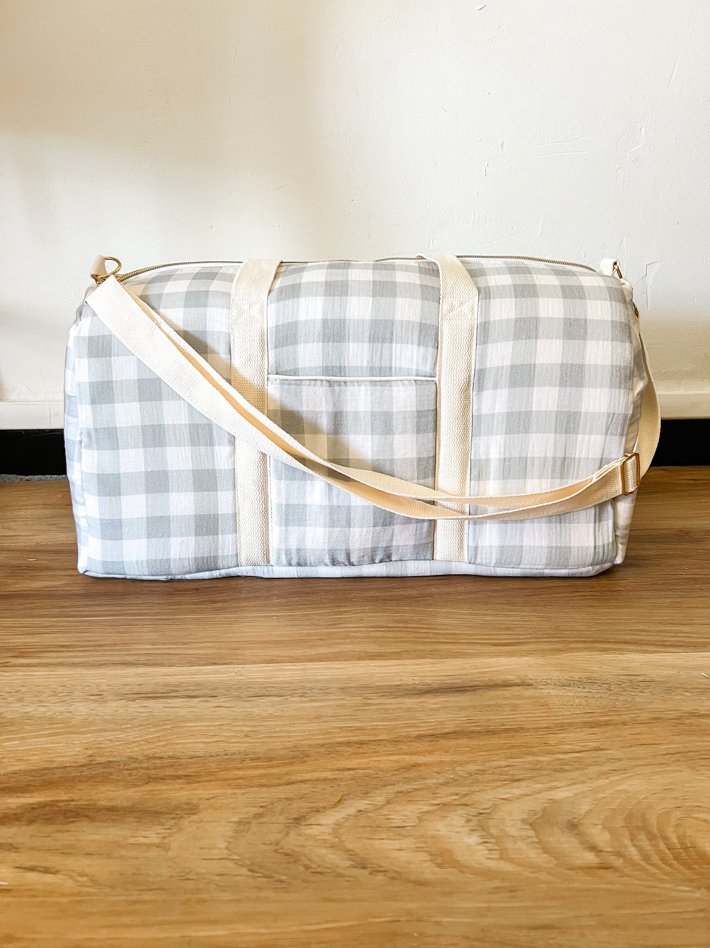 Sac à langer Vichy sauge prêt à partir