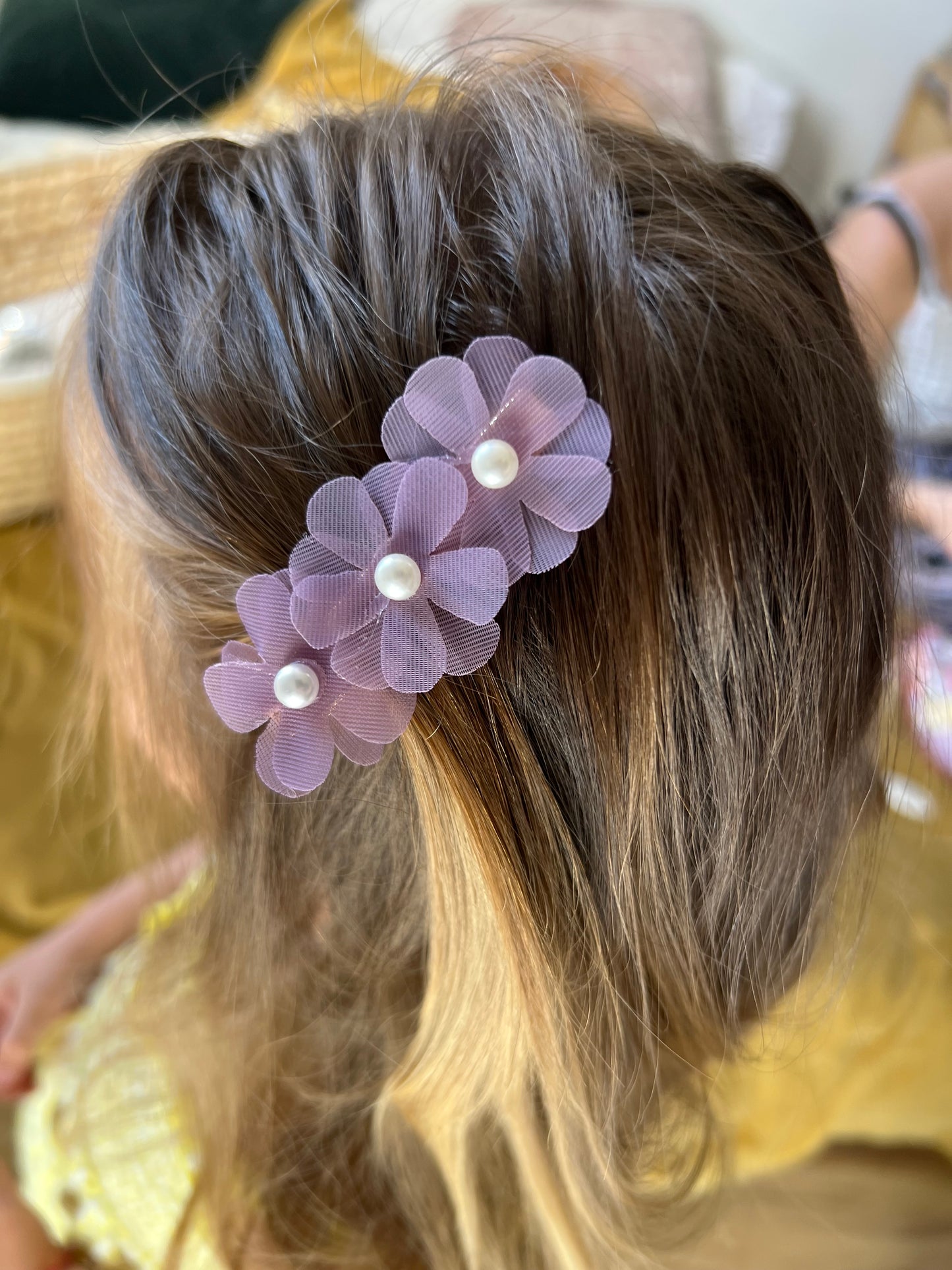 Barrette trio fleuri