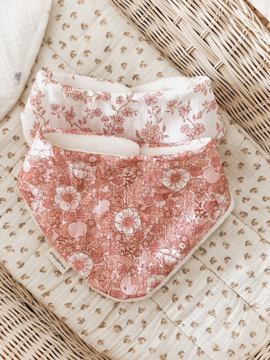 Bavoir Bandana Dusty Pink duo