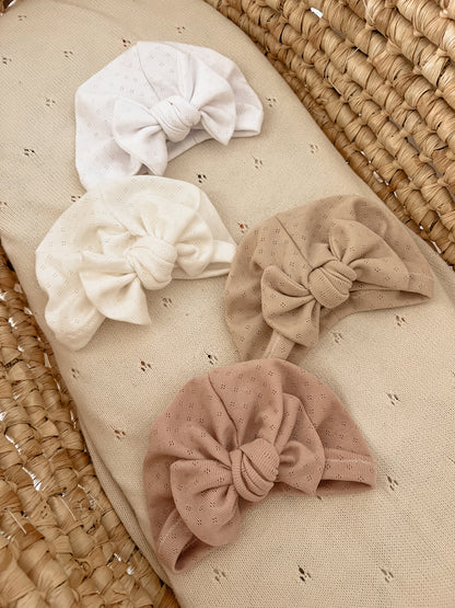 Turban en mailles pointelles