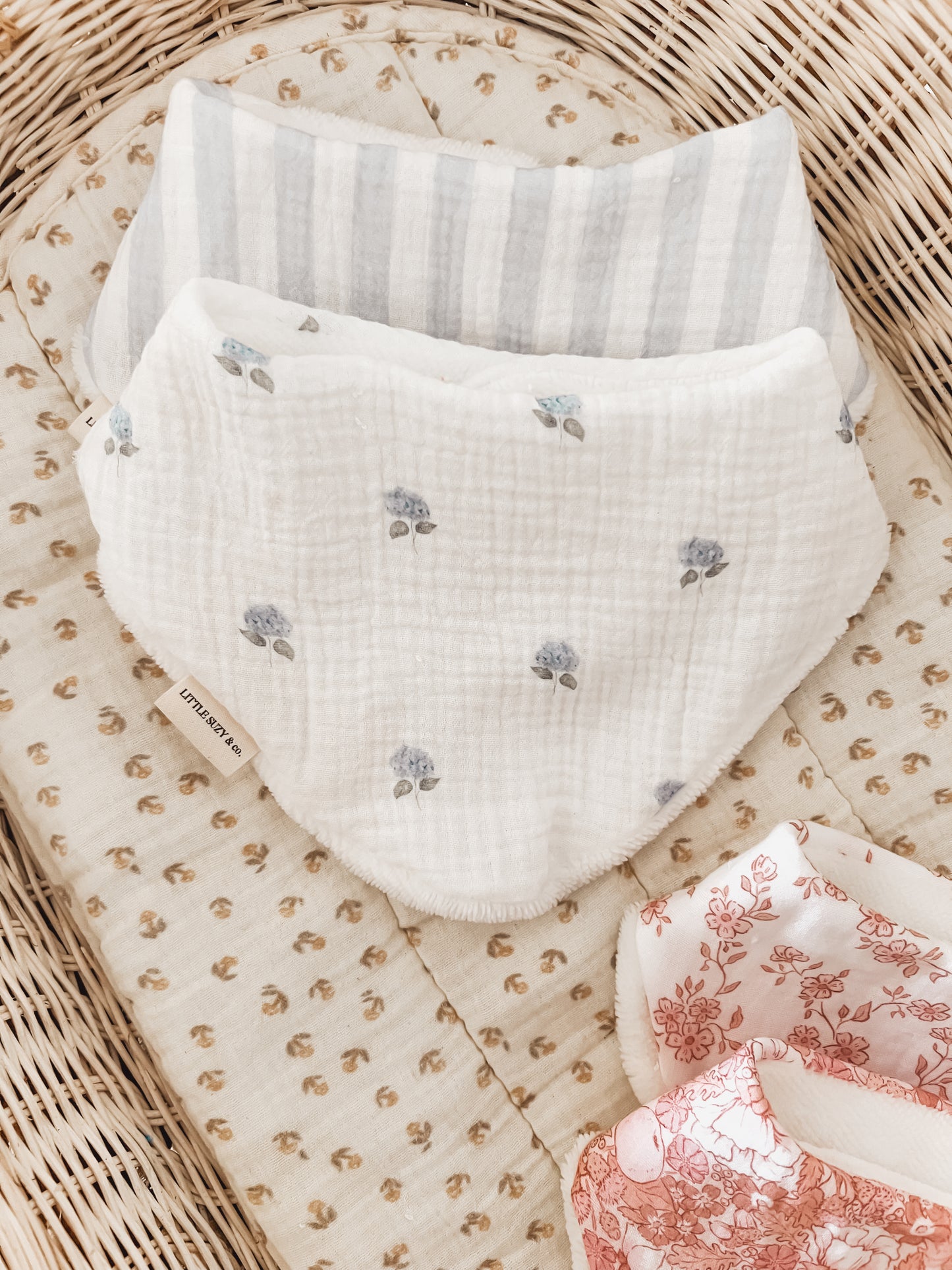 Bavoir Bandana Hortensia duo