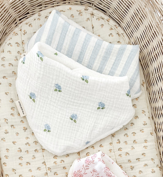 Bavoir Bandana Hortensia duo