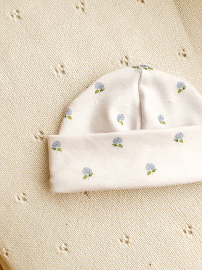 Bonnet naissance hortensias prêt à partir