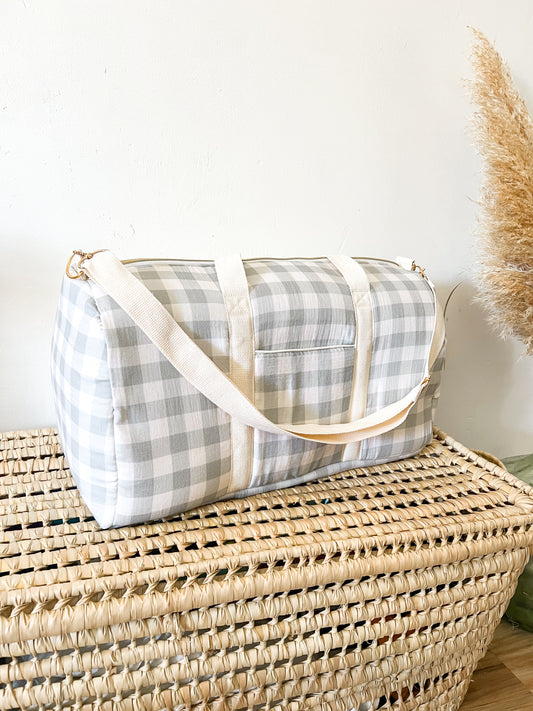 Sac à langer Vichy sauge prêt à partir