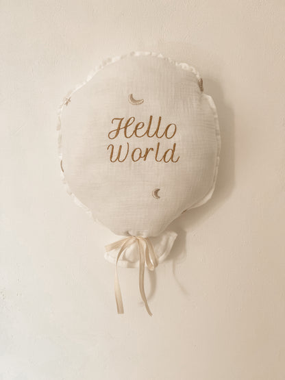 Ballon mural brodé - lune & étoiles