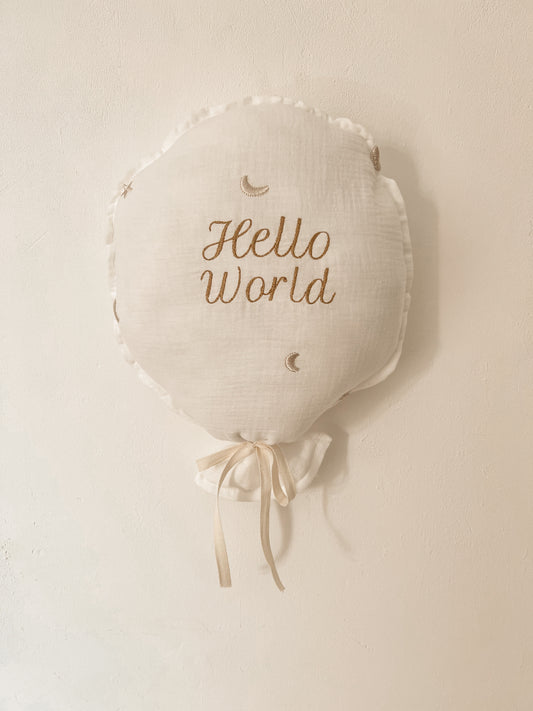 Ballon mural brodé - lune & étoiles