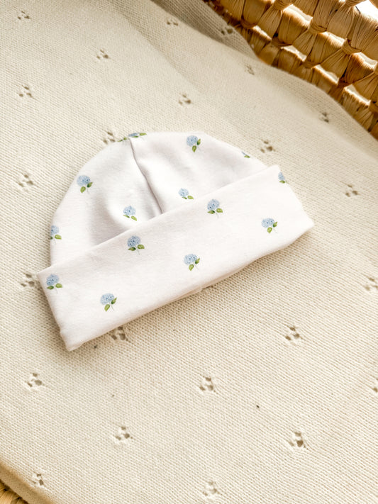 Bonnet naissance hortensias prêt à partir