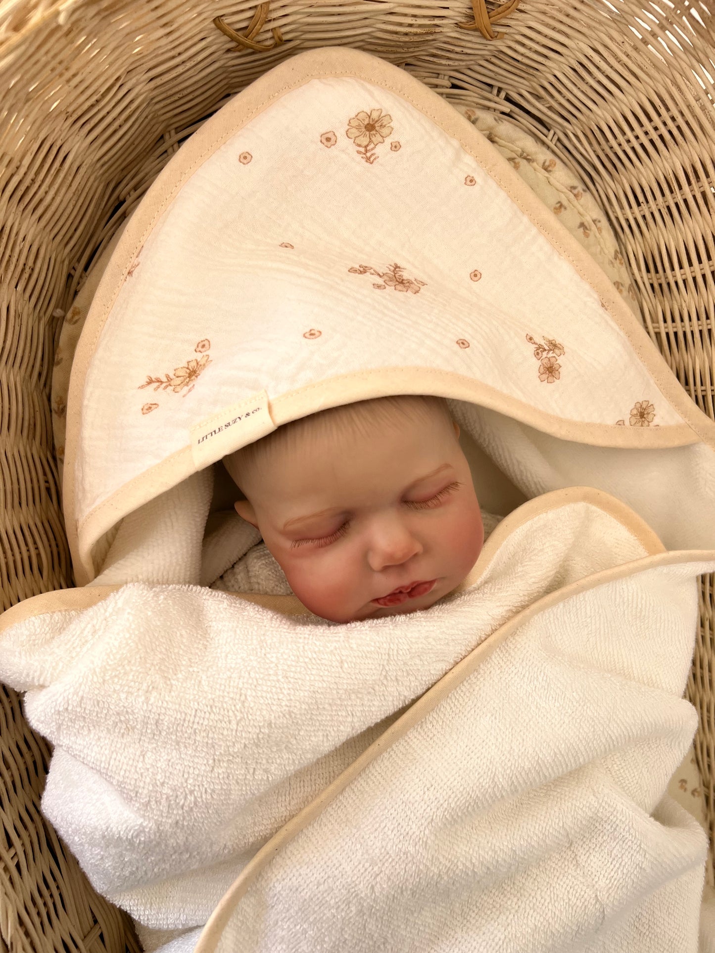 Cape de bain Mini fleurs marron